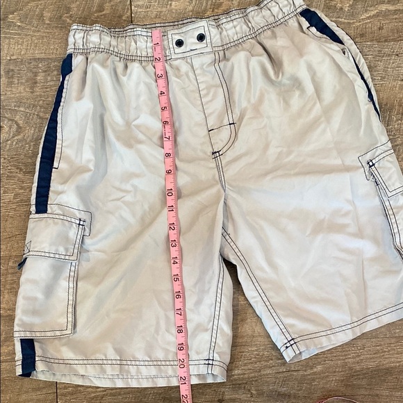 Kanu Surf Tan and Blue Swim Trunks with Elastic Waistband - Picture 5 of 8